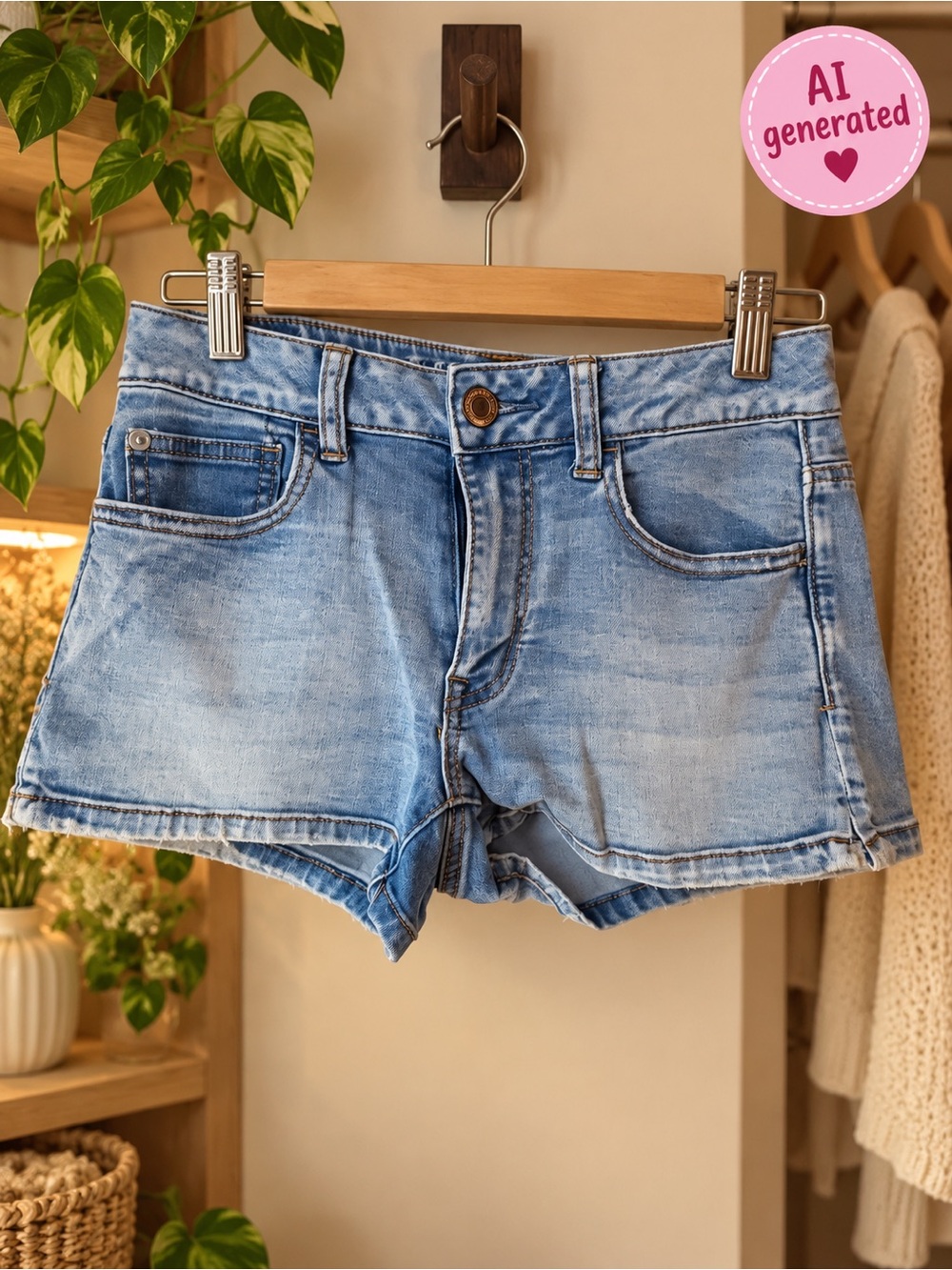 American Eagle Super Super Stretch Denim Shorts | Light Wash